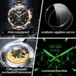 Luxury OUPINKE Moon Phase Watch   Waterproof  Sapphire 1 | PricZone