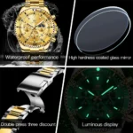 Elegant OLEVS Date Watch Waterproof  Luminous Steel 6 | PricZone