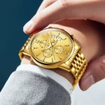 Golden Luxury Quartz Watch   Waterproof  Stainless 3 | PricZone