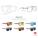 Vintage Square Polarized Sunglasses by BARCUR for Sports  Style 4 | PricZone