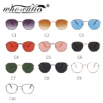 Hexagon Retro Polarized Shades Unisex   Red Lens 6 | PricZone