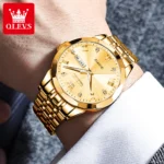 Gold Quartz Mens Watch Waterproof  Luminous Luxury 4 | PricZone