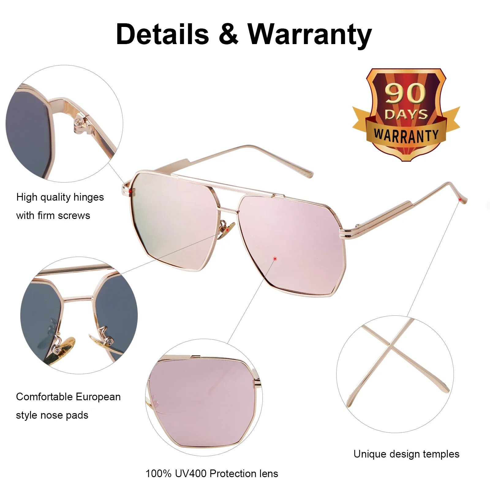Pink Pilot Polarized Sunglasses UV400 for Men Women 6 | PricZone Pink Pilot Polarized Sunglasses UV400 for Men Women 6 | PricZone