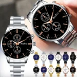 Stylish Mens Chronograph Quartz Watch   Stainless Steel 2 | PricZone