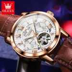 Elegant Skeleton Watch Waterproof  Leather Strap 4 | PricZone