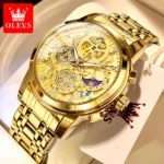 Gold Skeleton Quartz Watch Waterproof  Luxurious 1 | PricZone