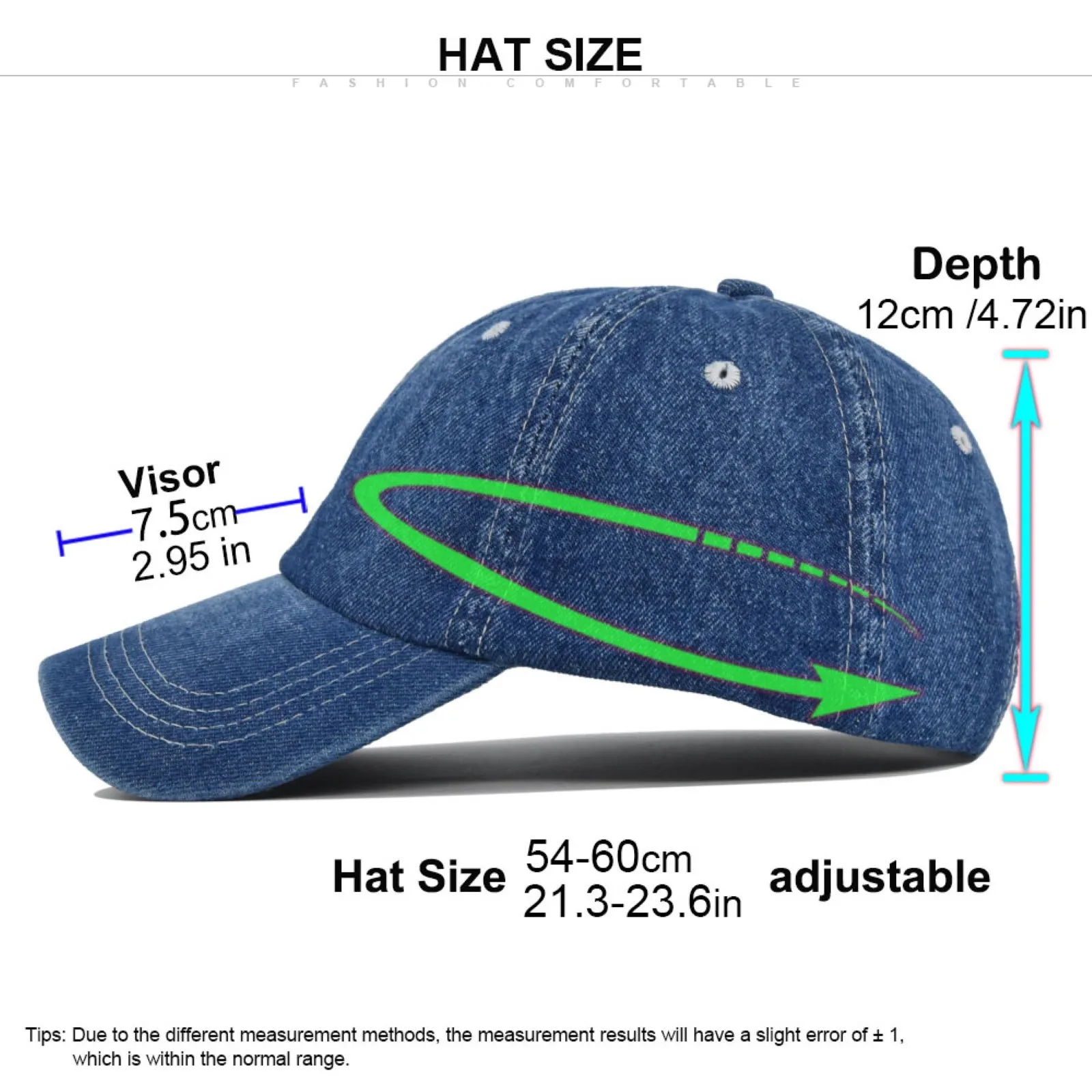 Unisex Denim Baseball Cap Retro Washed UV Protection 6 | PricZone Unisex Denim Baseball Cap Retro Washed UV Protection 6 | PricZone