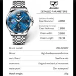 Moon Phase Watch Waterproof  Stainless Steel 5 | PricZone