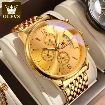 Golden Luxury Quartz Watch   Waterproof  Stainless | PricZone