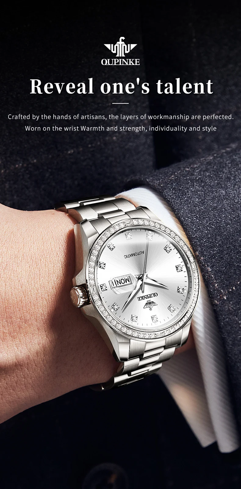 Luxury Diamond Sapphire Automatic Watch – OUPINKE