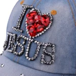 Rhinestone Denim Summer Cap for Women   Adjustable Hip Hop Hat 4 | PricZone