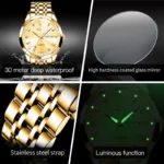 Gold Quartz Mens Watch Waterproof  Luminous Luxury 5 | PricZone