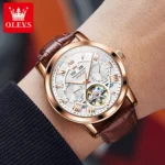 Elegant Skeleton Watch Waterproof  Leather Strap 5 | PricZone
