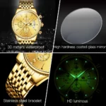 Golden Luxury Quartz Watch   Waterproof  Stainless 4 | PricZone