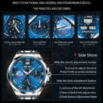 Moon Phase Watch Waterproof  Stainless Steel 4 | PricZone