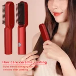 Rechargeable 2 in 1 Hair Straightener Brush  Curler 2 | PricZone