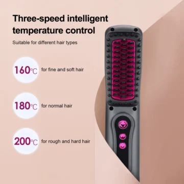Wireless Electric Hair Straightening Comb   Ionic Heat | PricZone