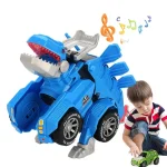Dino Robot Car with Music  Lights   Transforming Toy | PricZone