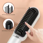 Rechargeable 2 in 1 Hair Straightener Brush  Curler 5 | PricZone