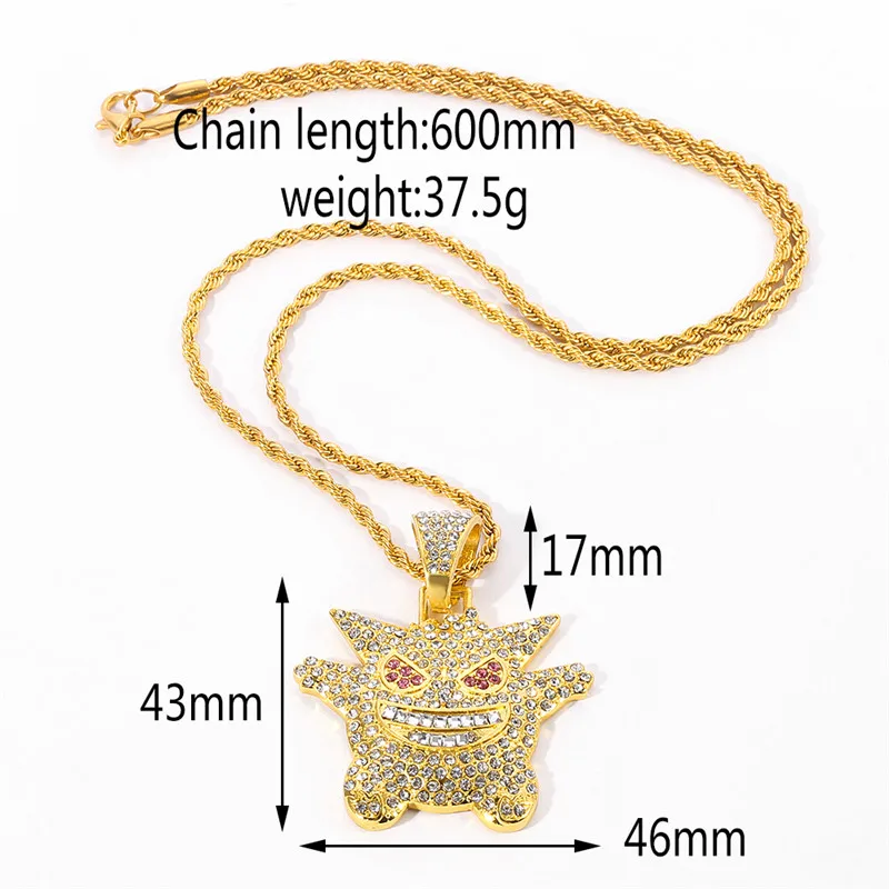 Anime Ectoplasma Gengar IcedOut Hip Hop Necklace 6 | PricZone Anime Ectoplasma Gengar Iced Out Hip Hop Necklace 6 | PricZone