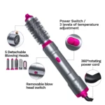 5 in 1 Hair Dryer Brush Kit   Curling Iron  Detacher 2 | PricZone