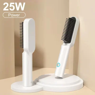 Rechargeable 2 in 1 Hair Straightener Brush  Curler | PricZone