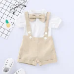 Boys Baptism Gentleman Suit with Bow Tie  Suspender 1 | PricZone