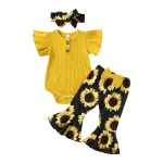 Sunflower Set for Baby Girl 018M with Headband 1 | PricZone Sunflower Set for Baby Girl 0 18M with Headband 1 | PricZone