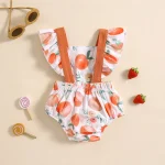 Peach Ruffle Sleeve Newborn Girl Bodysuit Set   3M 2 | PricZone