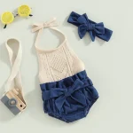 Summer Infant Knit Romper  Denim Set with Accessories 5 | PricZone