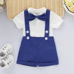 Boys Baptism Gentleman Suit with Bow Tie  Suspender 3 | PricZone