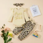 Floral Newborn Girl Outfit Set Bodysuit Pants Headband 6 | PricZone