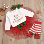 Baby Girls First Christmas Outfit with Tutu and Romper 2 | PricZone Baby Girls First Christmas Outfit with Tutu and Romper 2 | PricZone