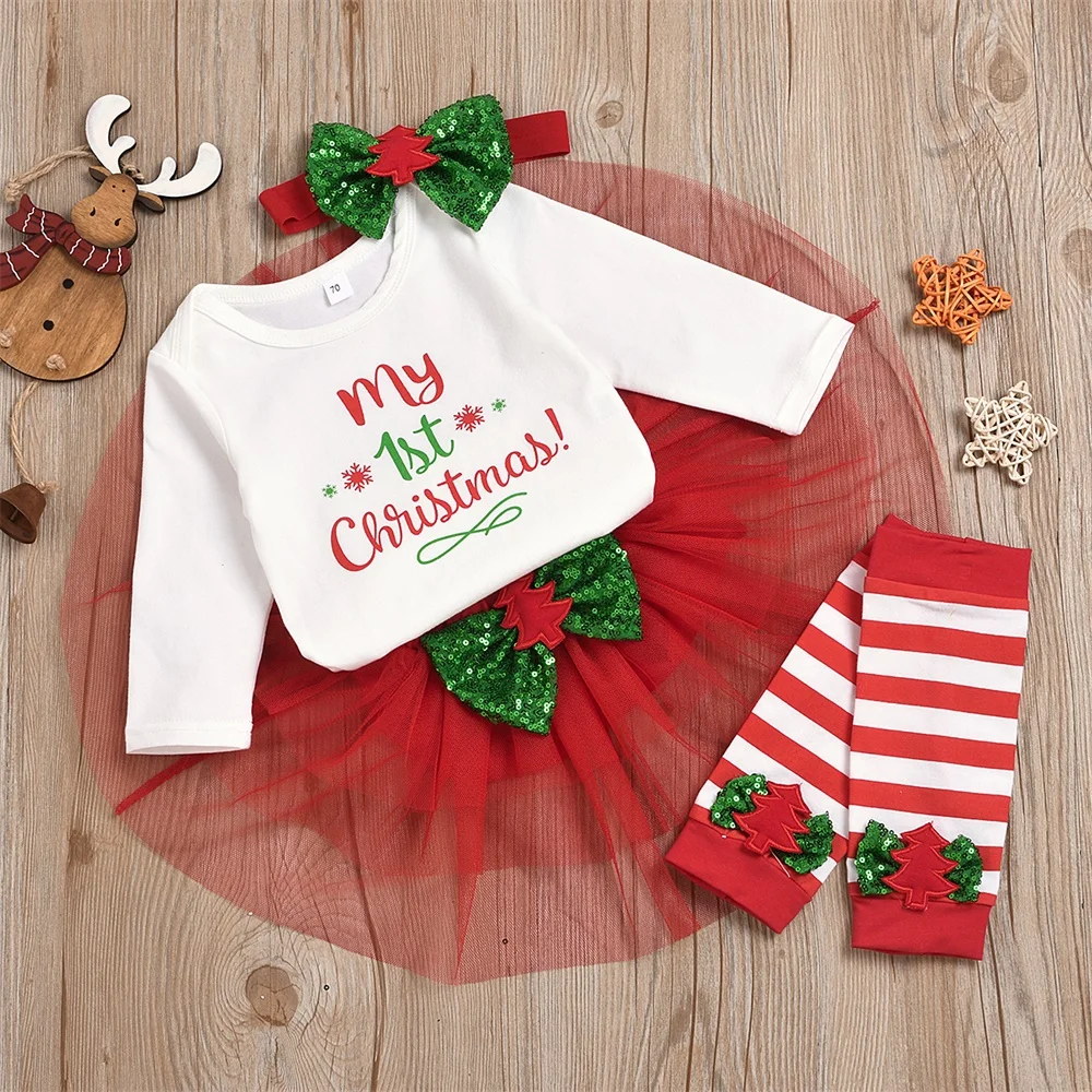 Baby Girls First Christmas Outfit with Tutu and Romper 2 | PricZone Baby Girls First Christmas Outfit with Tutu and Romper 2 | PricZone