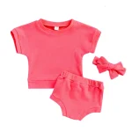 Baby Summer Outfit Set with Headband for 0 24 Months 4 | PricZone