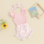 Toddler Girl Sunflower Romper  Shorts Set 0 18M 4 | PricZone