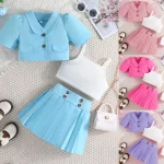 Girls Summer Party Outfit Coat Vest Skirt Set 28Y 2 | PricZone Girls Summer Party Outfit Coat Vest Skirt Set 2 8Y 2 | PricZone