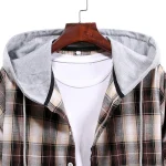 Mens Oversized Casual Plaid Hooded Shirt 6 | PricZone Mens Oversized Casual Plaid Hooded Shirt 6 | PricZone
