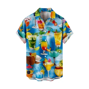 Mens 3D Digital Print Short Sleeve Shirt 1 | PricZone