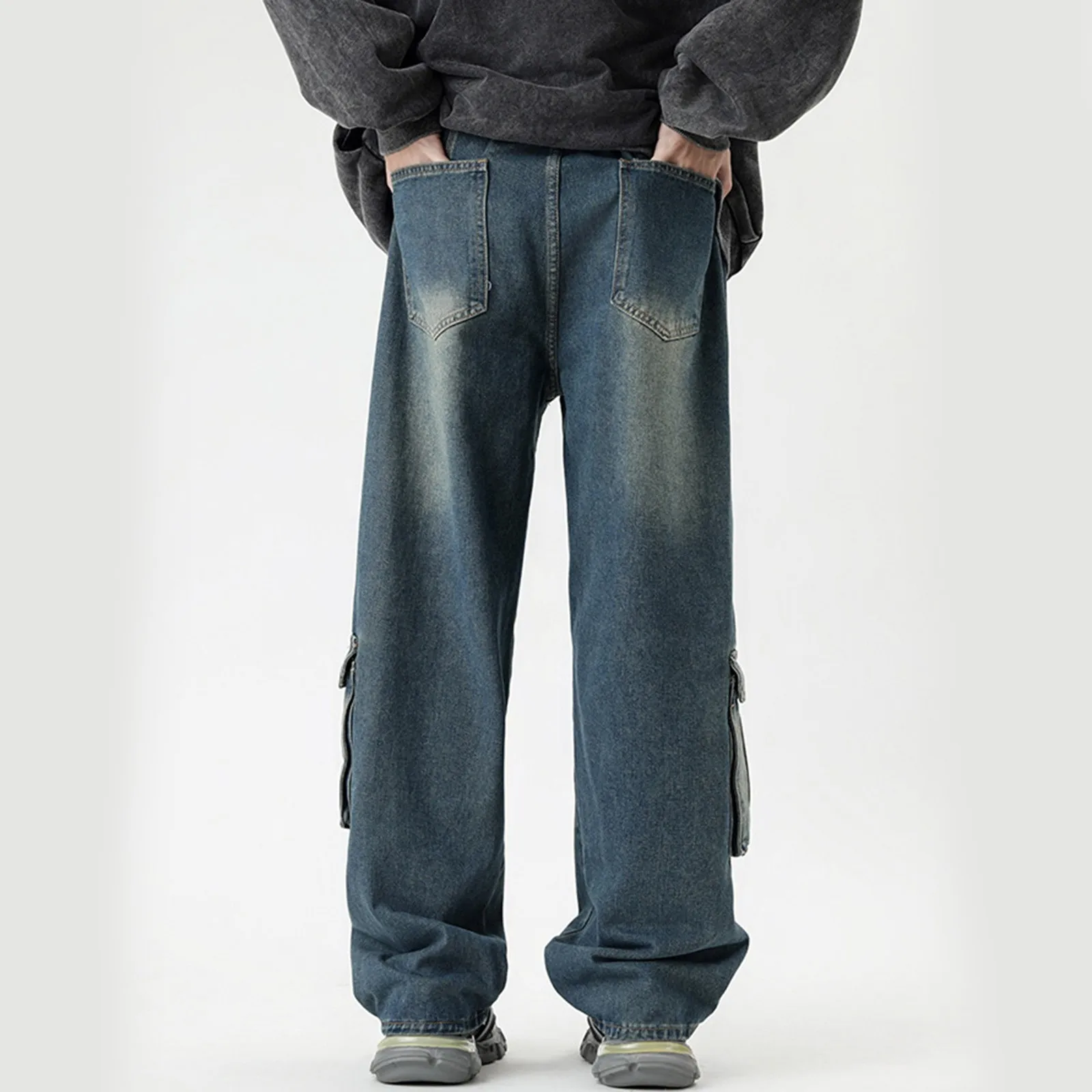 Mens Baggy Cargo Denim Pants Y2K Fashion Jeans 3 | PricZone Mens Baggy Cargo Denim Pants Y2K Fashion Jeans 3 | PricZone