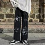 Mens Baggy Korean Wide Leg Ripped Denim Jeans 3 | PricZone