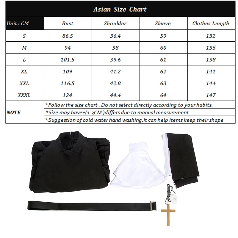 ROLECOS The Nun Cosplay Costume Horror Halloween 6 | PricZone ROLECOS The Nun Cosplay Costume Horror Halloween 6 | PricZone