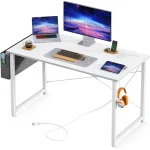 Compact Computer Desk with Power Outlet  Storage 3 | PricZone