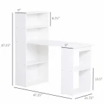 Compact White Writing Desk with 4 Cubby Shelves 6 | PricZone