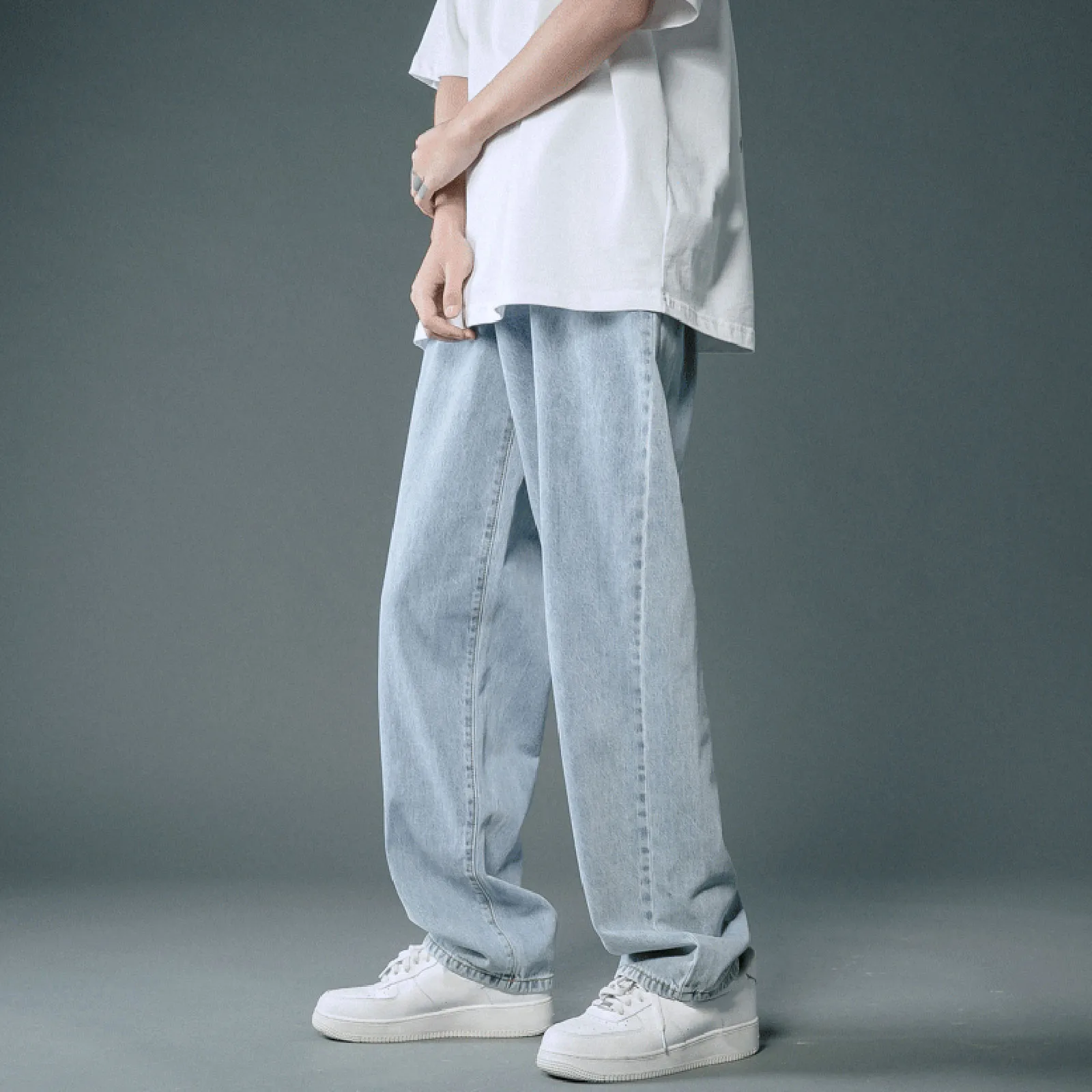 2023 New Street Casual Baggy Jeans Mens Streetwear Hip Hop Straight Wide Leg Trousers Students Denim Pants Blue Black White 4 | PricZone 2023 New Street Casual Baggy Jeans Mens Streetwear Hip Hop Straight Wide Leg Trousers Students Denim Pants Blue Black White 4 | PricZone