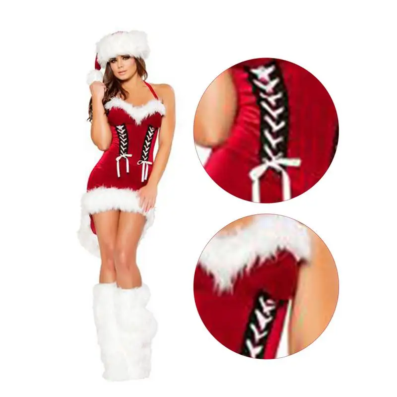 Womens Santa Christmas Dress with Hat Leg Warmers 5 | PricZone Womens Santa Christmas Dress with Hat Leg Warmers 5 | PricZone