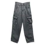 Mens Baggy Wide Leg Cargo Denim Pants Hip Hop 5 | PricZone