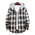 Mens Oversized Casual Plaid Hooded Shirt 3 | PricZone Mens Oversized Casual Plaid Hooded Shirt 3 | PricZone