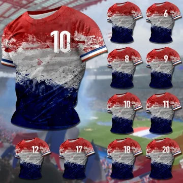 Colorful Retro France Mens Football T Shirt 1 | PricZone