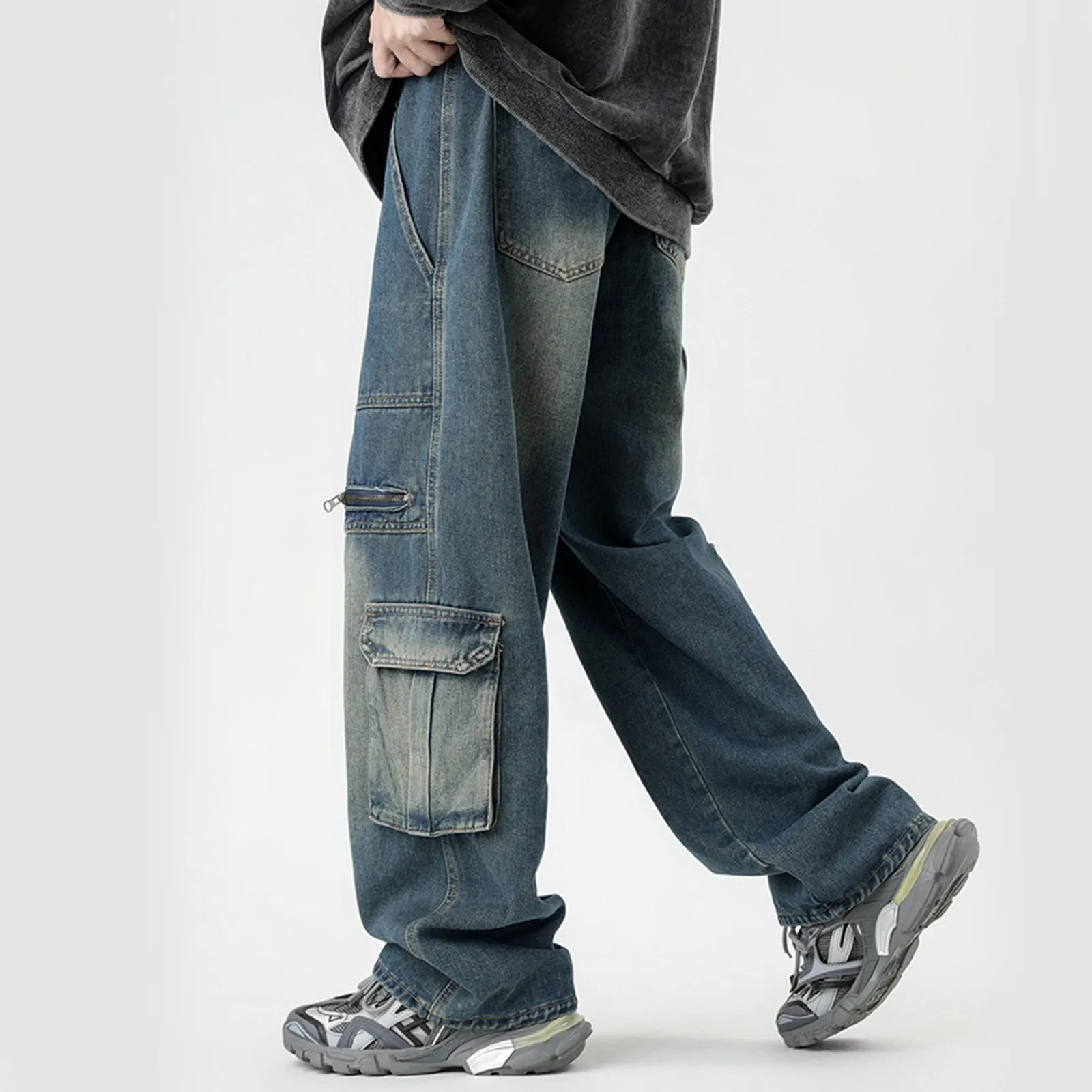 Mens Baggy Cargo Denim Pants Y2K Fashion Jeans 2 | PricZone Mens Baggy Cargo Denim Pants Y2K Fashion Jeans 2 | PricZone